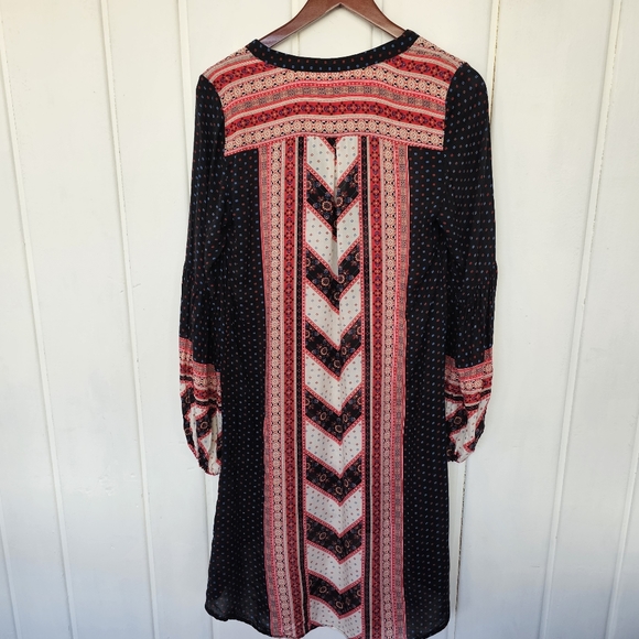 Free People Peace Maker Black Combo Dress Fishtail Lined Boho Casual size Small - Picture 6 of 11